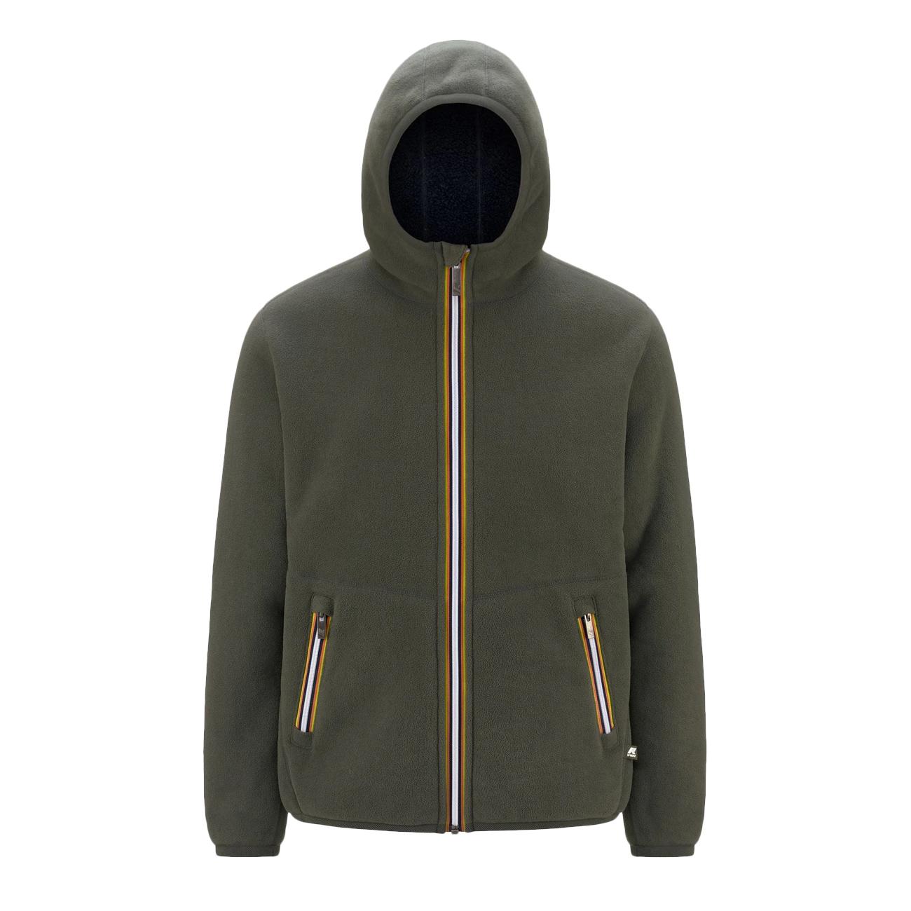 Felpa Jack Sherpa Polar Pile Uomo Verde Blu Navy K71237W AF0 VERDE/BLU NAVY K-WAY 