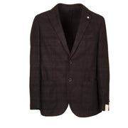 Giacca U. 2 Bott. Tasca Appl. Check Sovratinto Lana L.B.M 25536 2887 5 NERO/BLU/MORO L.B.M.1911. 