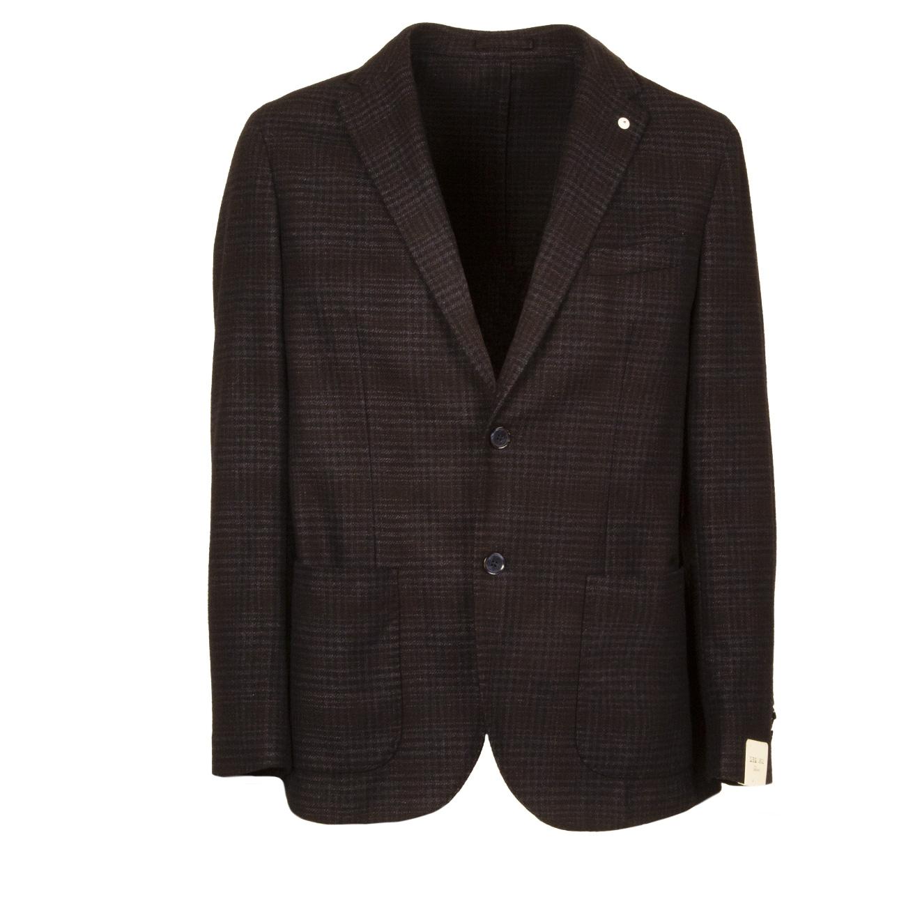 Giacca U. 2 Bott. Tasca Appl. Check Sovratinto Lana L.B.M 25536 2887 5 NERO/BLU/MORO L.B.M.1911. 
