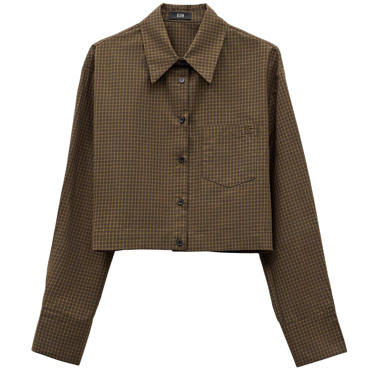 ELEH Camicia A Quadri EFW250101 VERDE KHAKI 