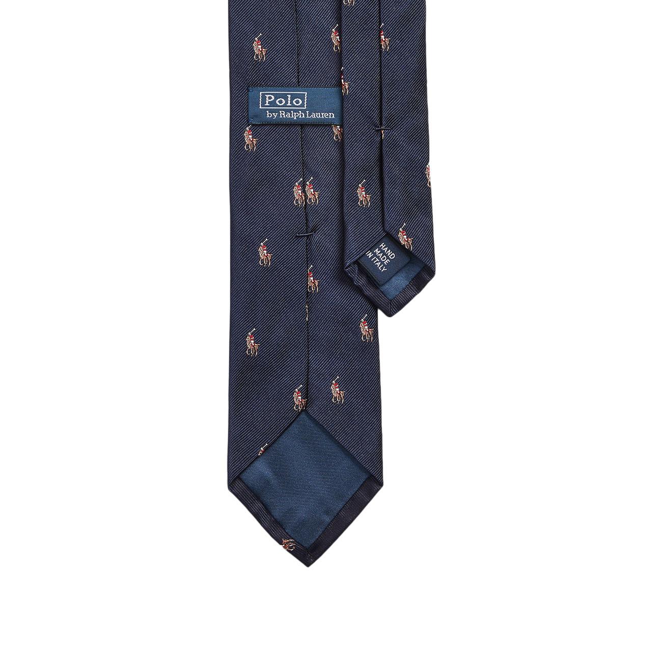 Cravatta Stretta In Repp Di Seta Polo Pony 712883557 003 NAVY POLO RALPH LAUREN 
