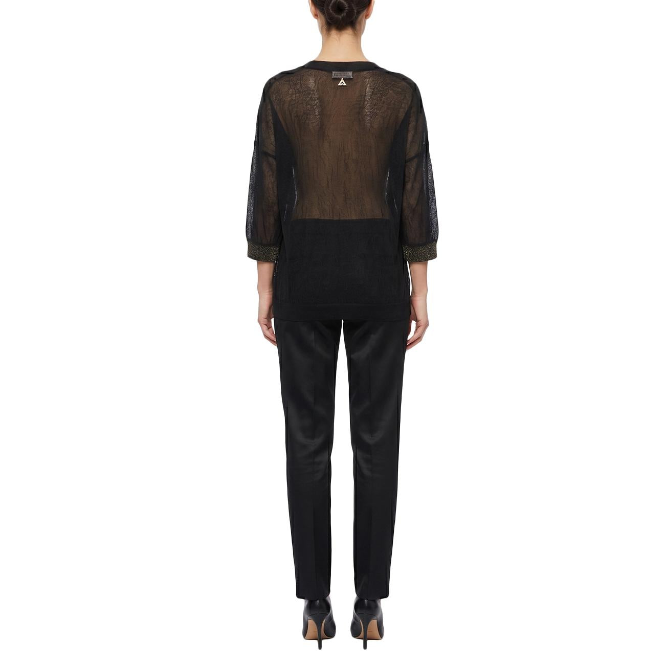 Blusa Light Jacquard Full Colo CMKD13235 NERO AKEP 