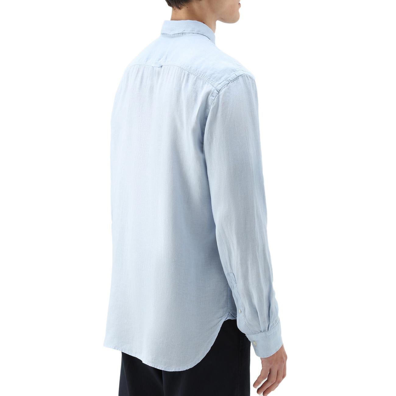 Camicia Di Lino Uomo Pale Indigo CFWOSI0113MRUT3372 30052 PALE INDIGO WOOLRICH 