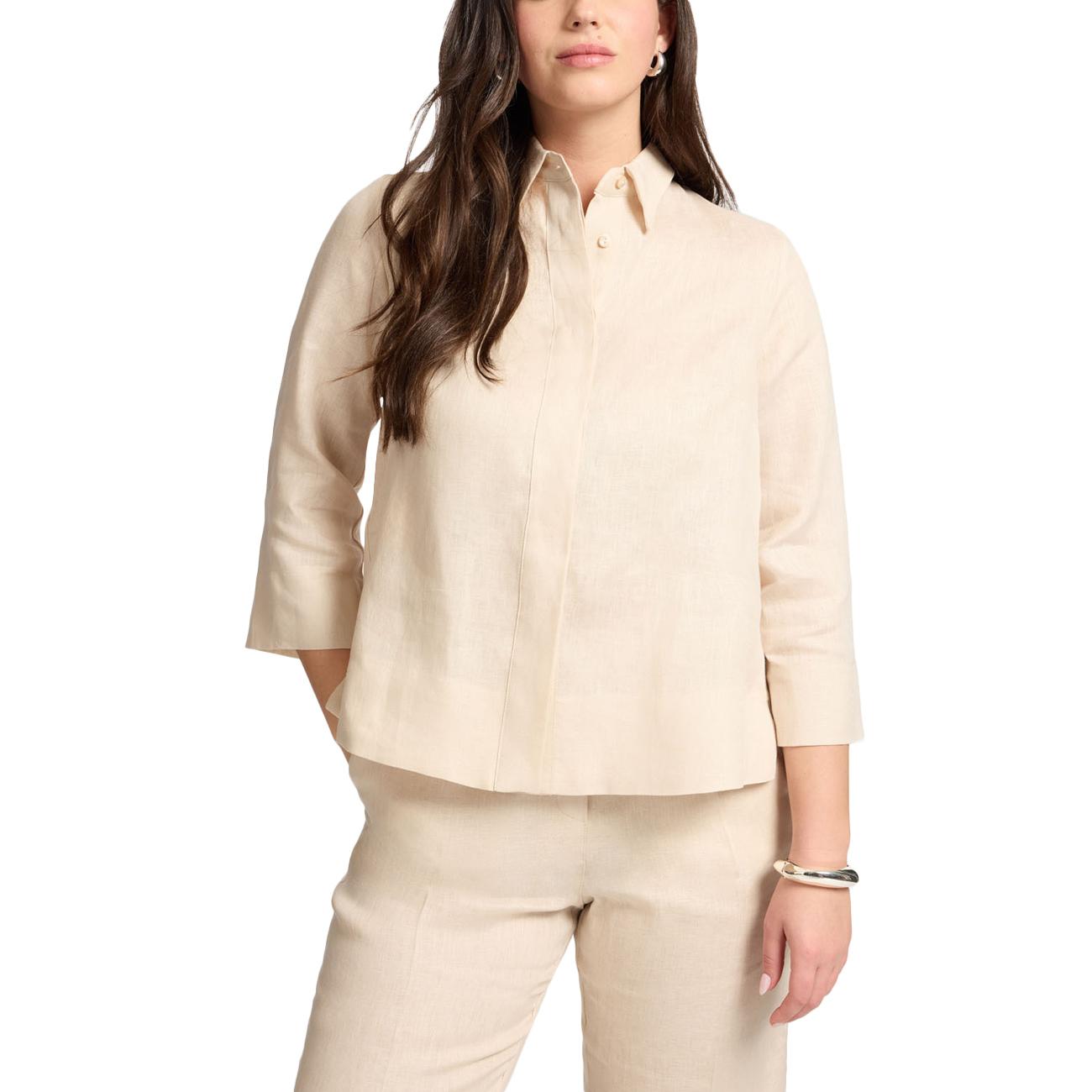 Camicia Boxy In Lino 5013P000322N 002 SABBIA ELENA MIRO' 