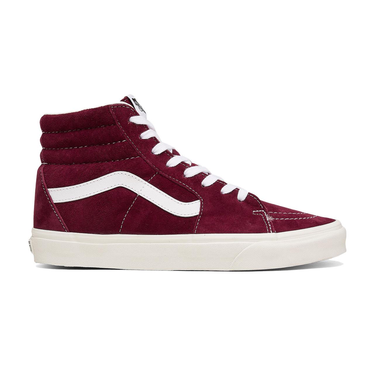 Scarpe Alte Sk8-Hi In Pelle Scamosciata Uomo Pomegranate Snow White VN0A32QG9G81 POMEGRNTSNWWHT VANS 