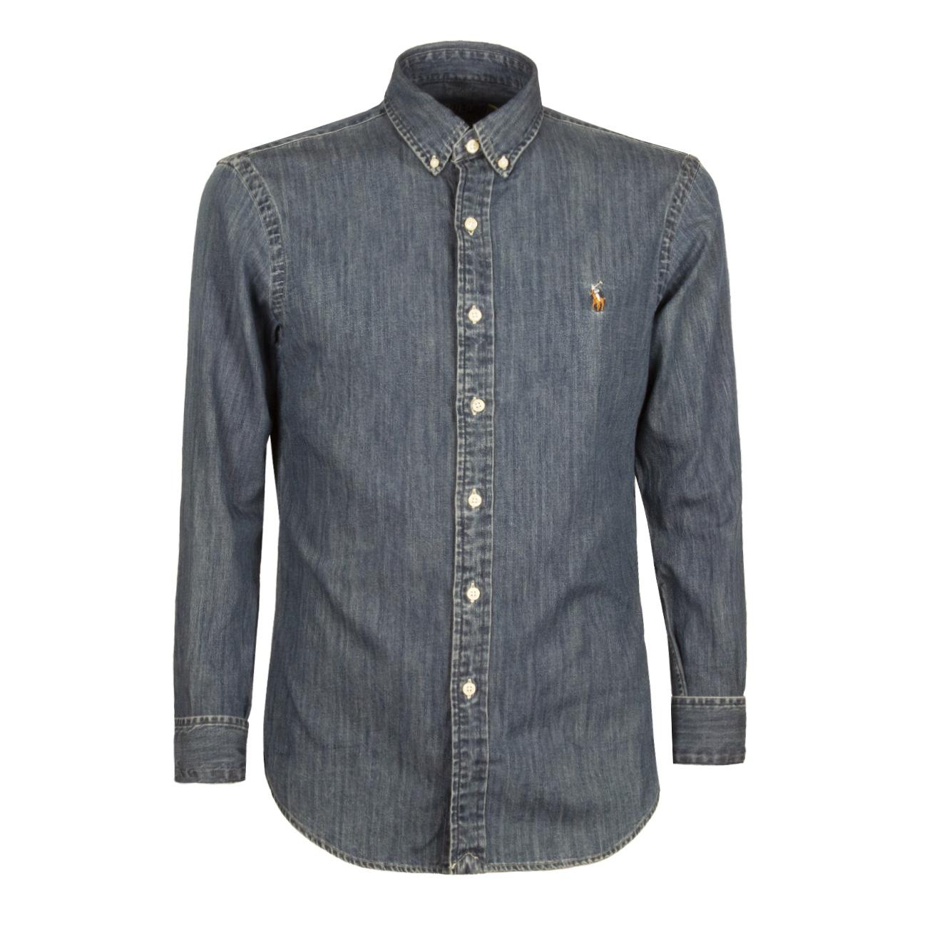 Camicia Oxford Slim Fit Uomo Denim 710548539 001 DENIM POLO RALPH LAUREN 