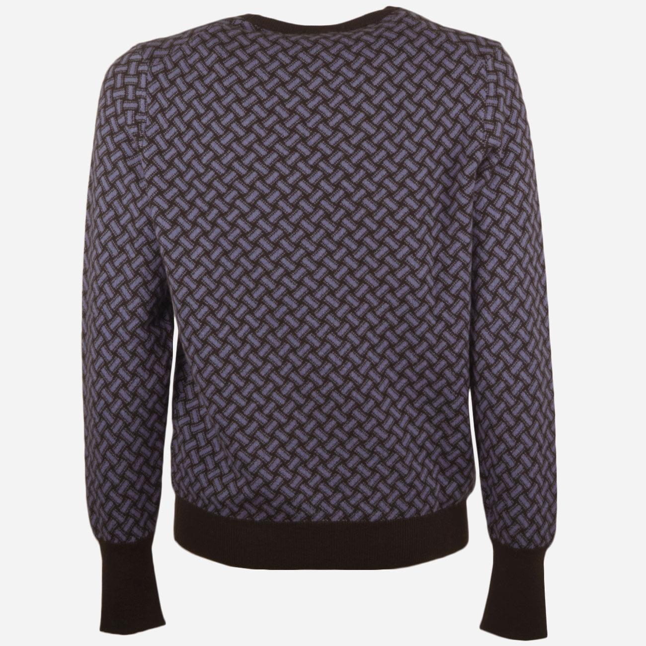 Maglia Girocollo In Cashmere Con Lama Di Rasoio D2K103 RB40 TRUFFLE+DENIM DRUMOHR 