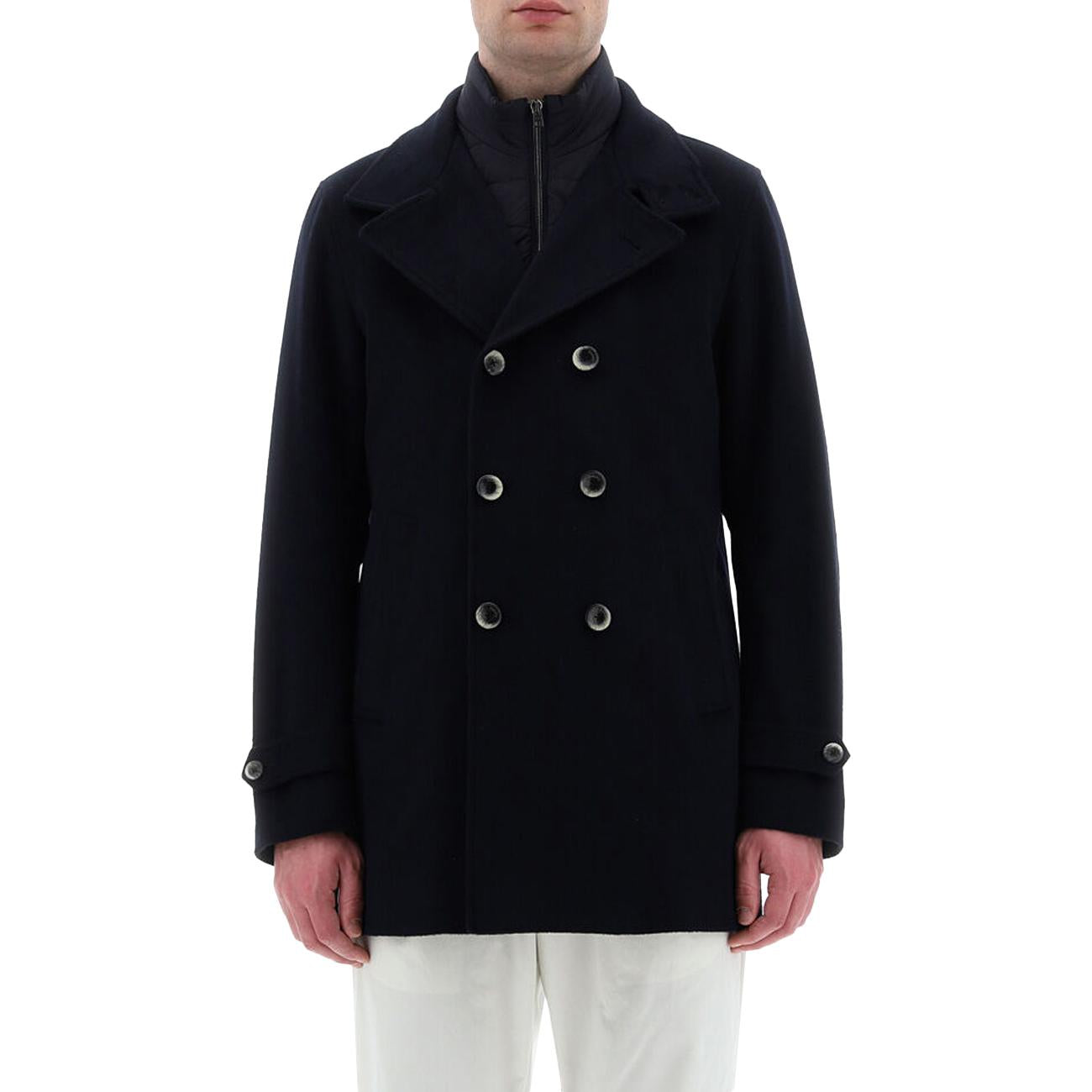 Cappotto Misto Lana Uomo Blu PE000036U33318 9200 BLU HERNO 