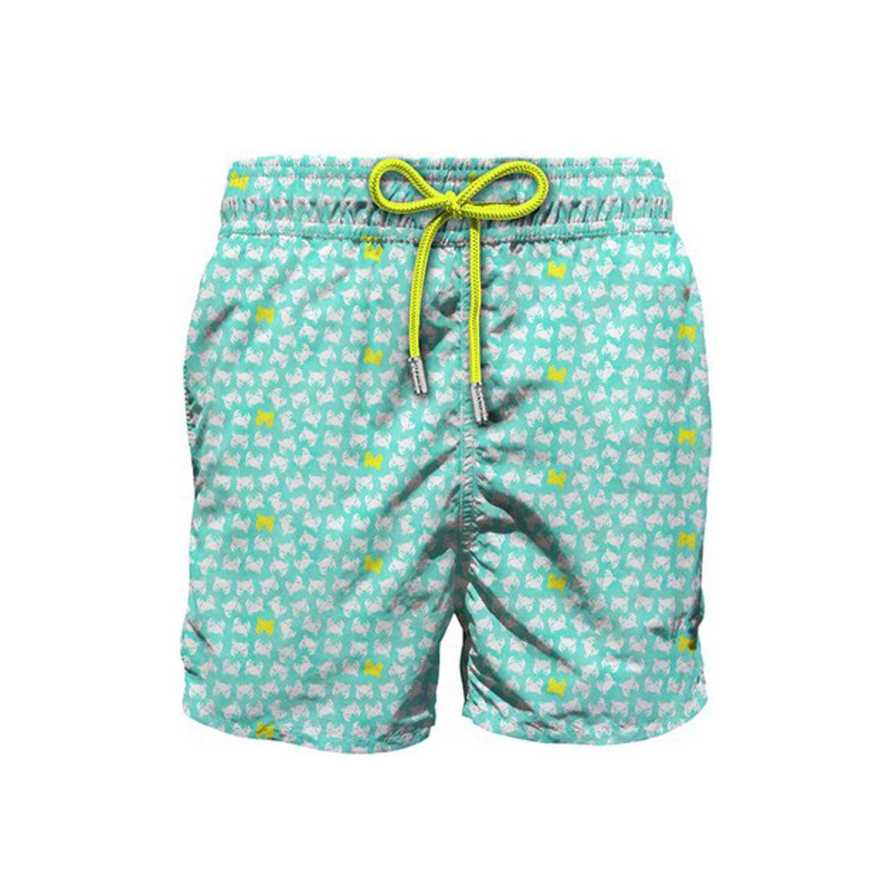 SWIM BOXER U. LIGHTING MICRO FANTASY ULTRALIGHT SWIM SHORT SAINT BARTH LIGHTING MICRO FANTASY 04105D CRAB BACKGROUND 5694 MC2 SAINT BARTH 