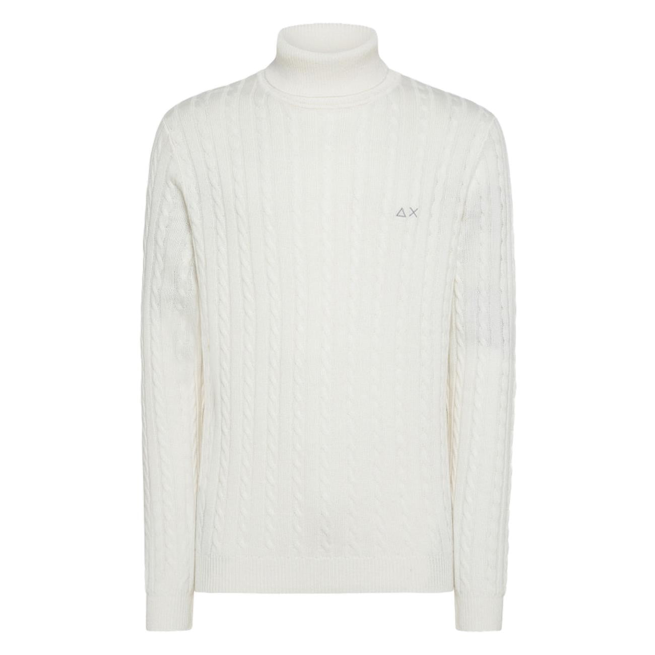 Maglia Turle Cable Uomo Bianco K43140 01 BIANCO SUN68 