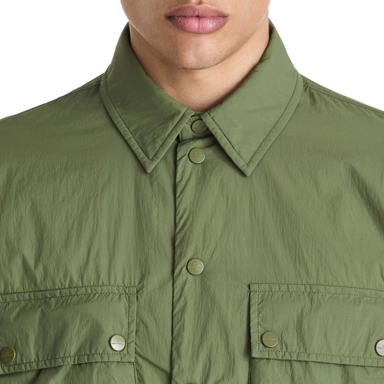 Overshirt Pawan In Tela Di Nylon PEU5787 01181986 471 VERDE MILITARE PEUTEREY 