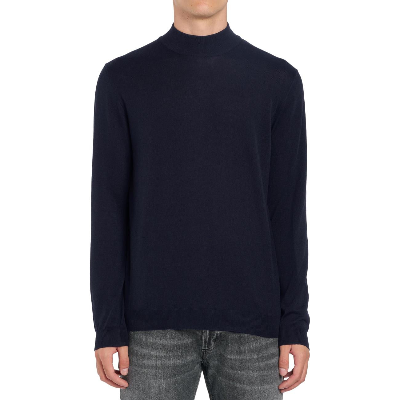 Maglia Dolcevita Regular In Lana E Cotone UT256-M00975-002-DU-W25 890 BLU DONDUP 