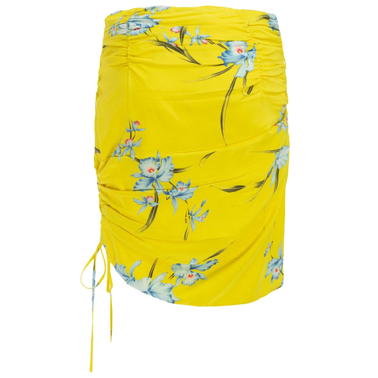 N°21 Gonna Floreale In Seta Donna Giallo N21/C112/5501 S3X1GIALLO 
