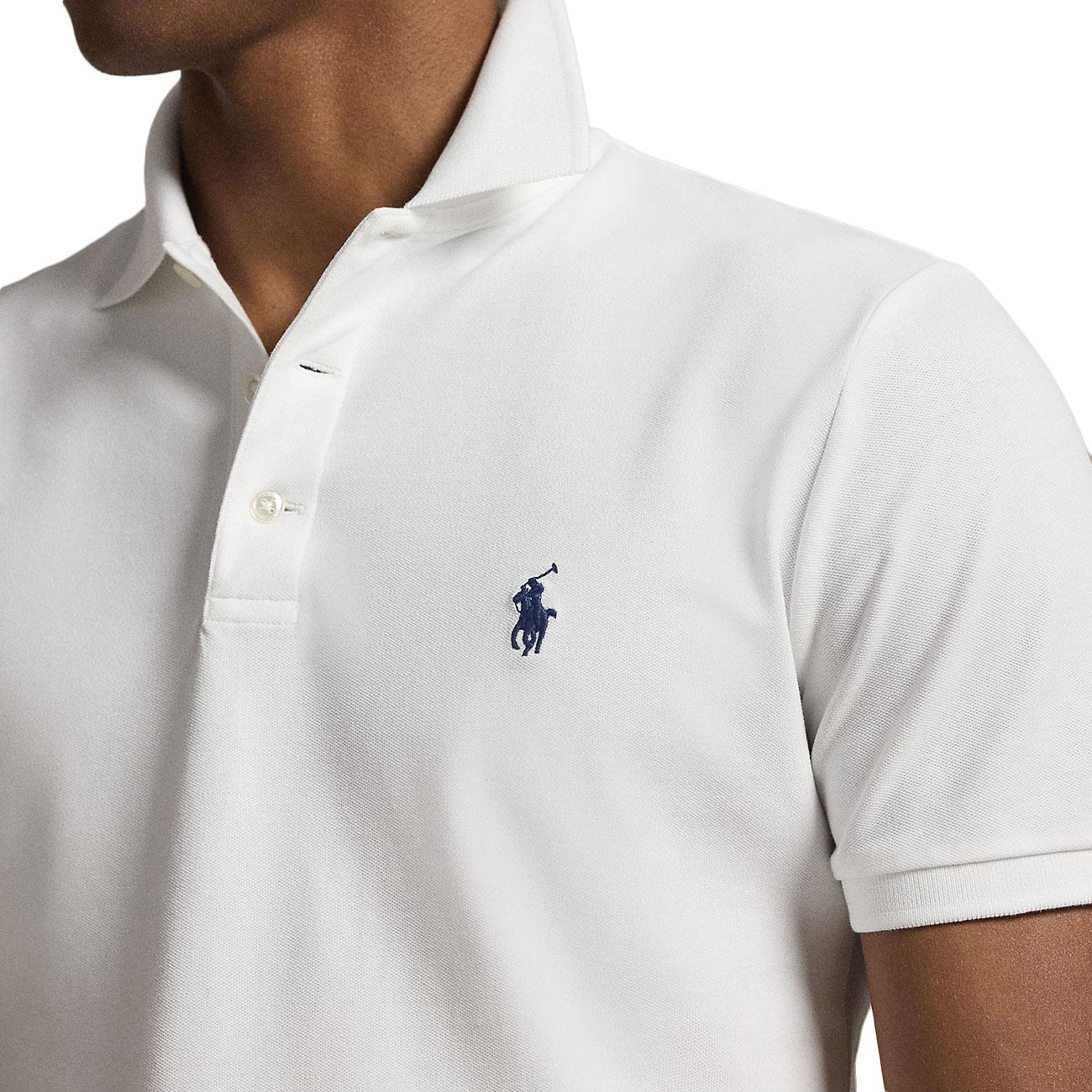 Polo In Rete Elasticizzata Slim Fit 710941439 002 WHITE POLO RALPH LAUREN 