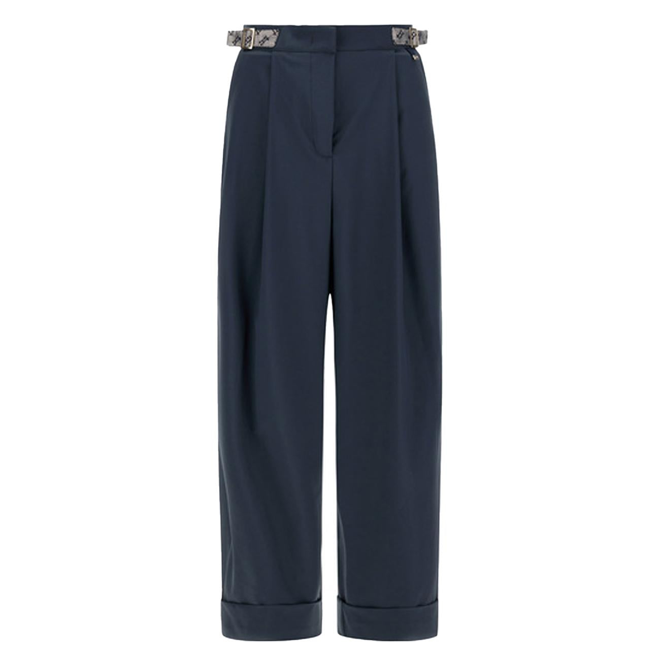 Pantalone Structured Ny E Monogram Lurex PT000092D-12609Z 9200 BLU HERNO 