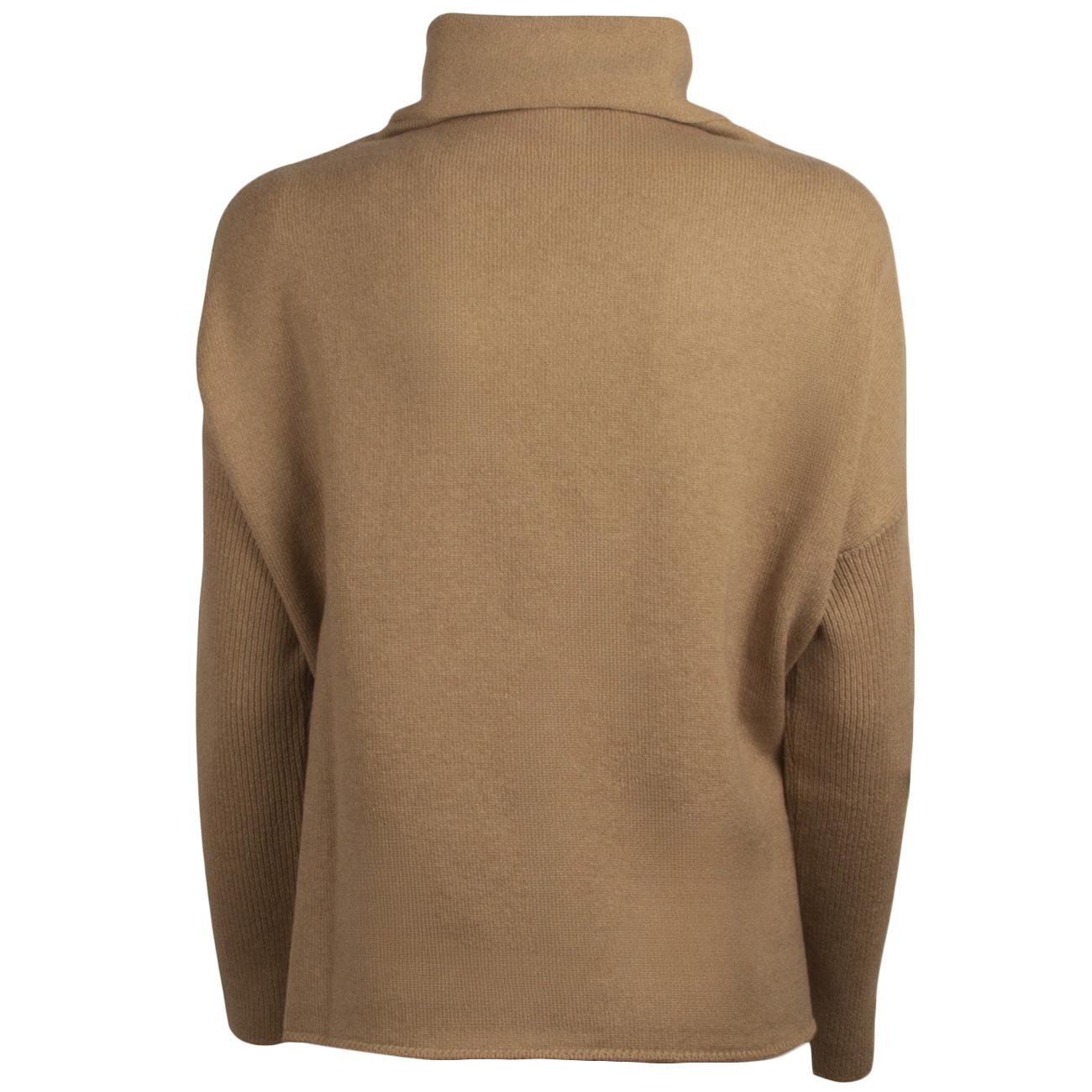 Dolcevita over con maniche a coste B2090 203 NATURALE BASE 