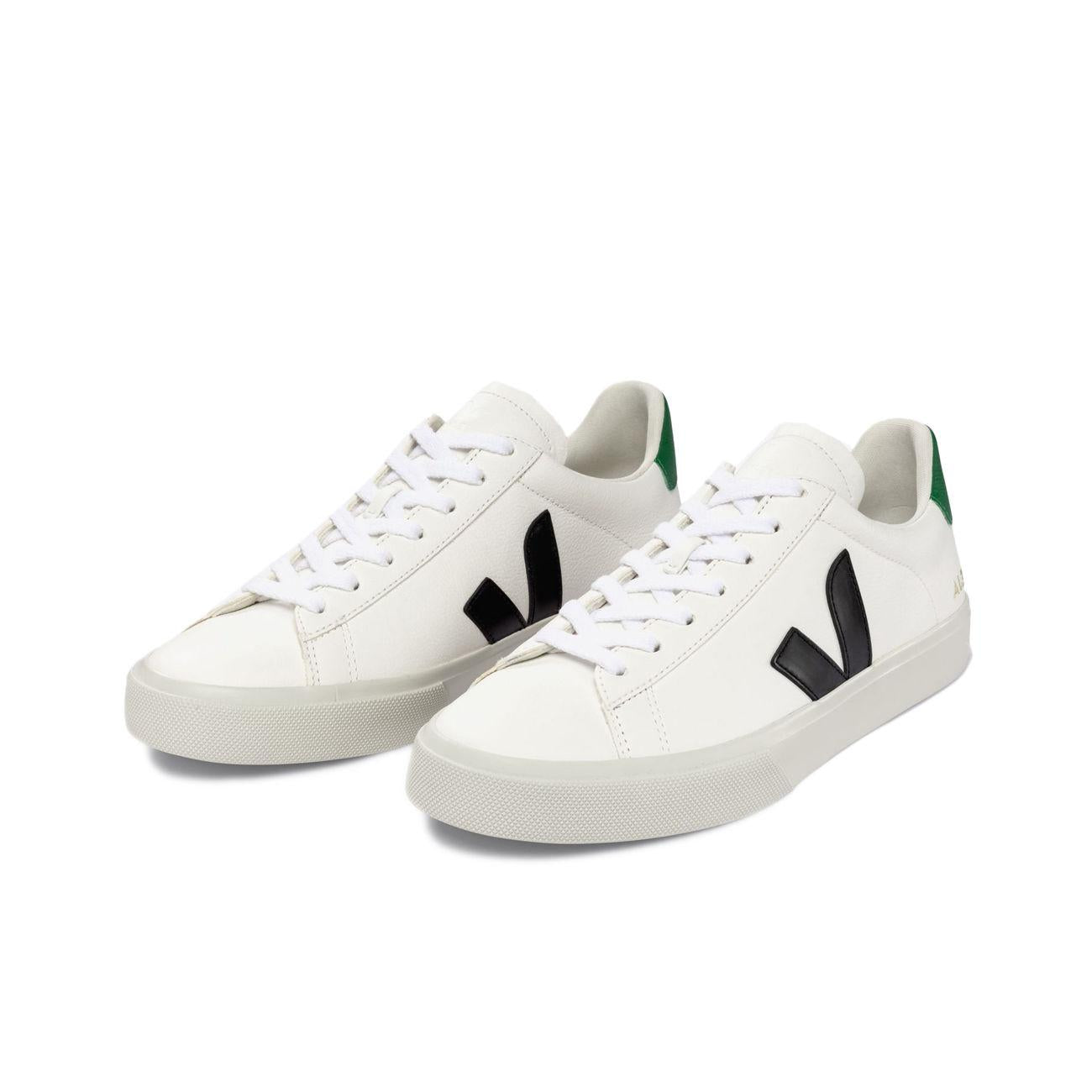 SCARPE U. CAMPO CHROMEFREE LEATHER VEJA CP0503155 WHITE/BLACK/EMERAUDE VEJA 