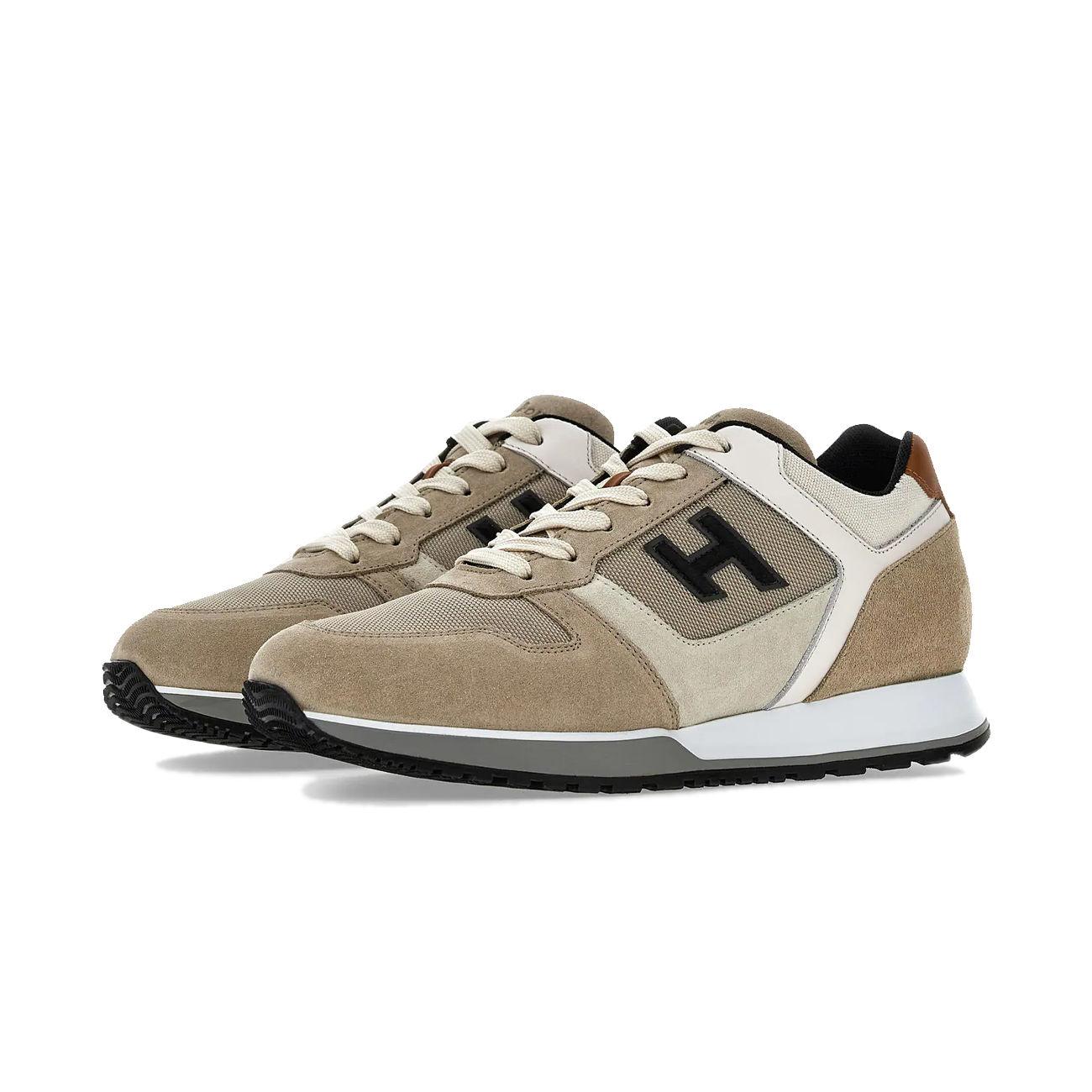 SCARPA U. H321 ALLACCIATO H FLOCK HOGAN HXM3210Y860MGW15AA BEIGE/NERO/AVORIO HOGAN 
