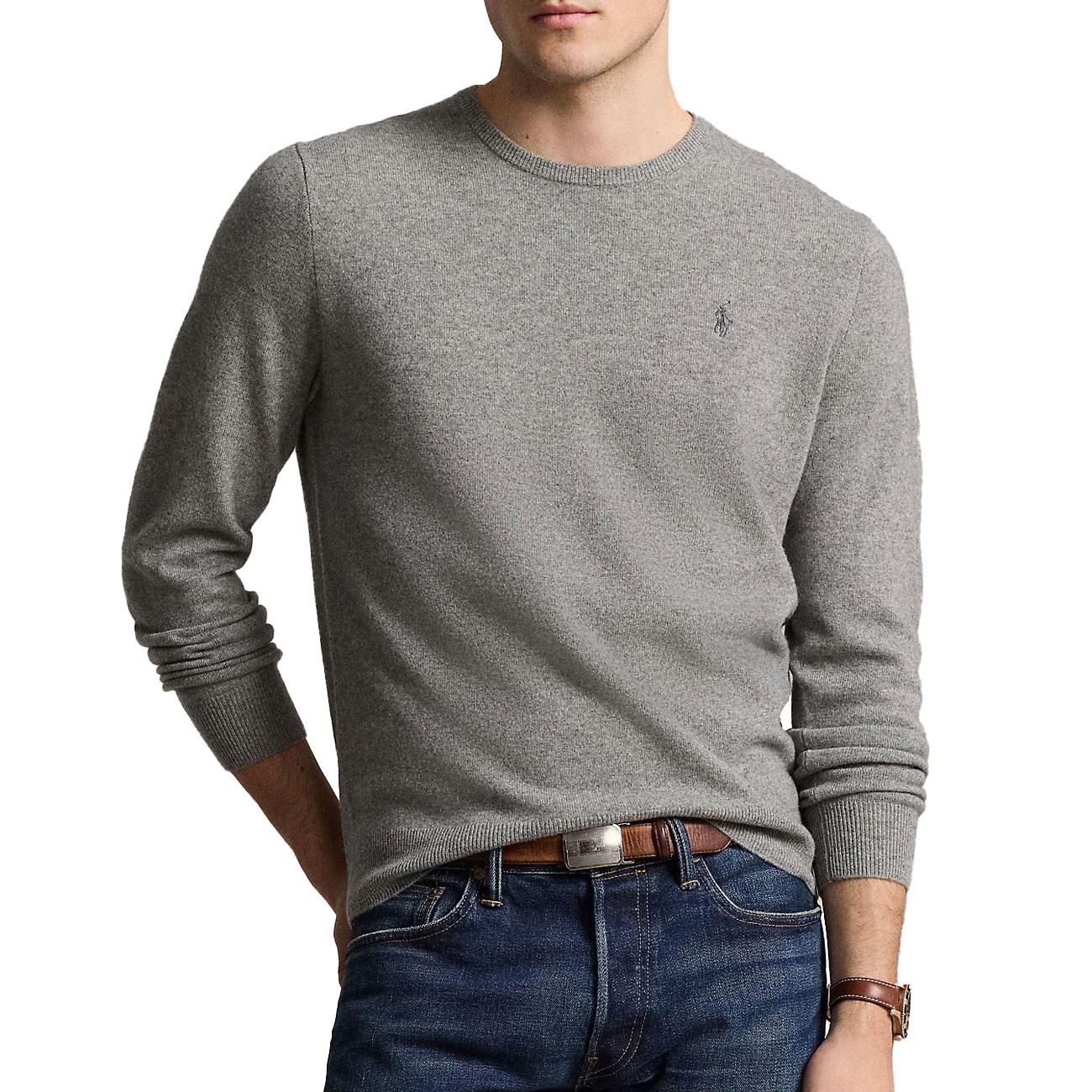 Pullover Lambswool Uomo Fawn Grey Heather 710876714 007 FAWN GREY HEATHER POLO RALPH LAUREN 