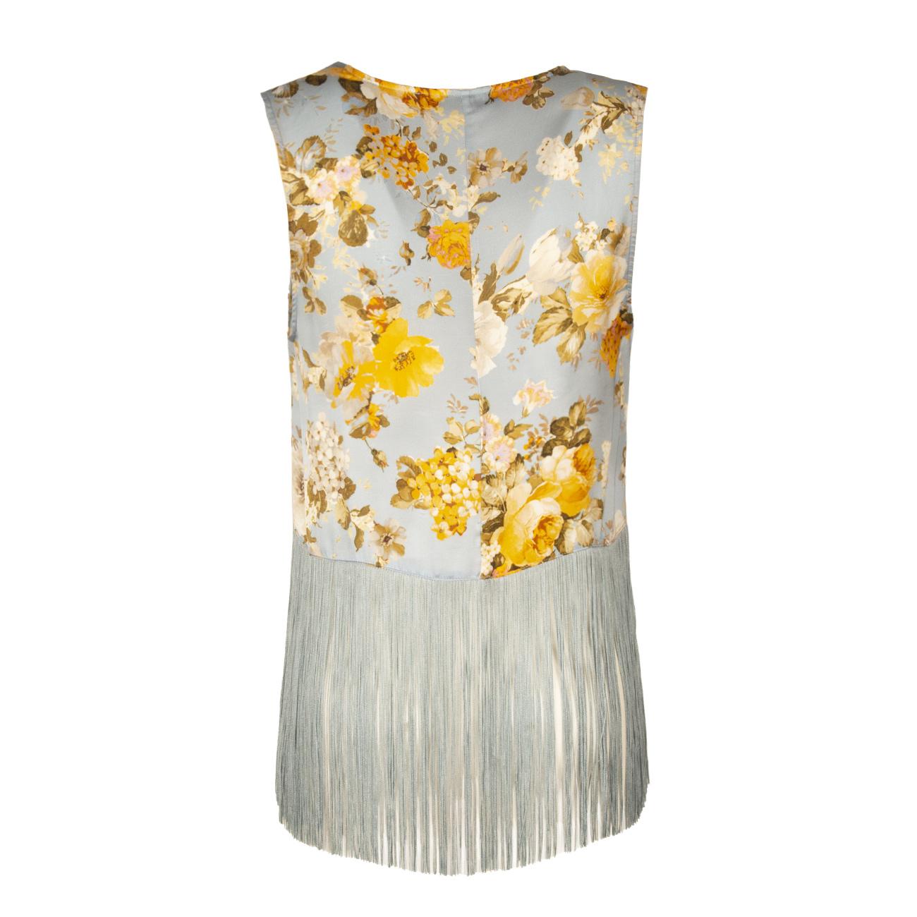 Top D. Scollo V Fant. Fiore Base Azz. Jucca J3712049/SF/36 POLINESIA 1798/AZZ. GIALLO JUCCA 