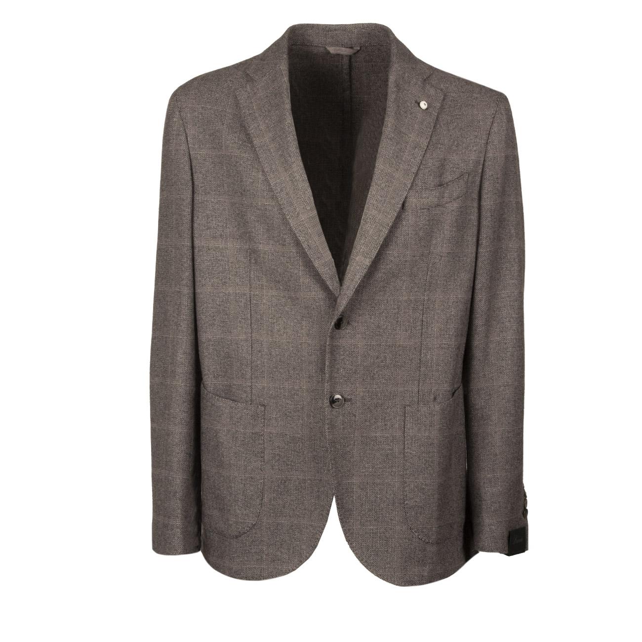 Giacca U.Decos.2B T.Appl. Slim Jacq.Quadri Lana/ Cot. Brando 2888/85032 6 GRIGIO BRANDO 