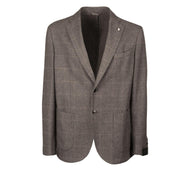 Giacca U.Decos.2B T.Appl. Slim Jacq.Quadri Lana/ Cot. Brando 2888/85032 6 GRIGIO BRANDO 