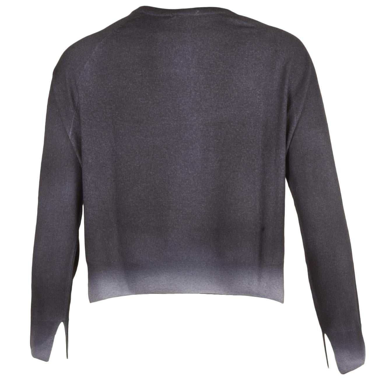 MASCHERONI Pullover Girocollo Boxy Croppato TSSVR/3310AE 1706-791 BLU SFUMATO 