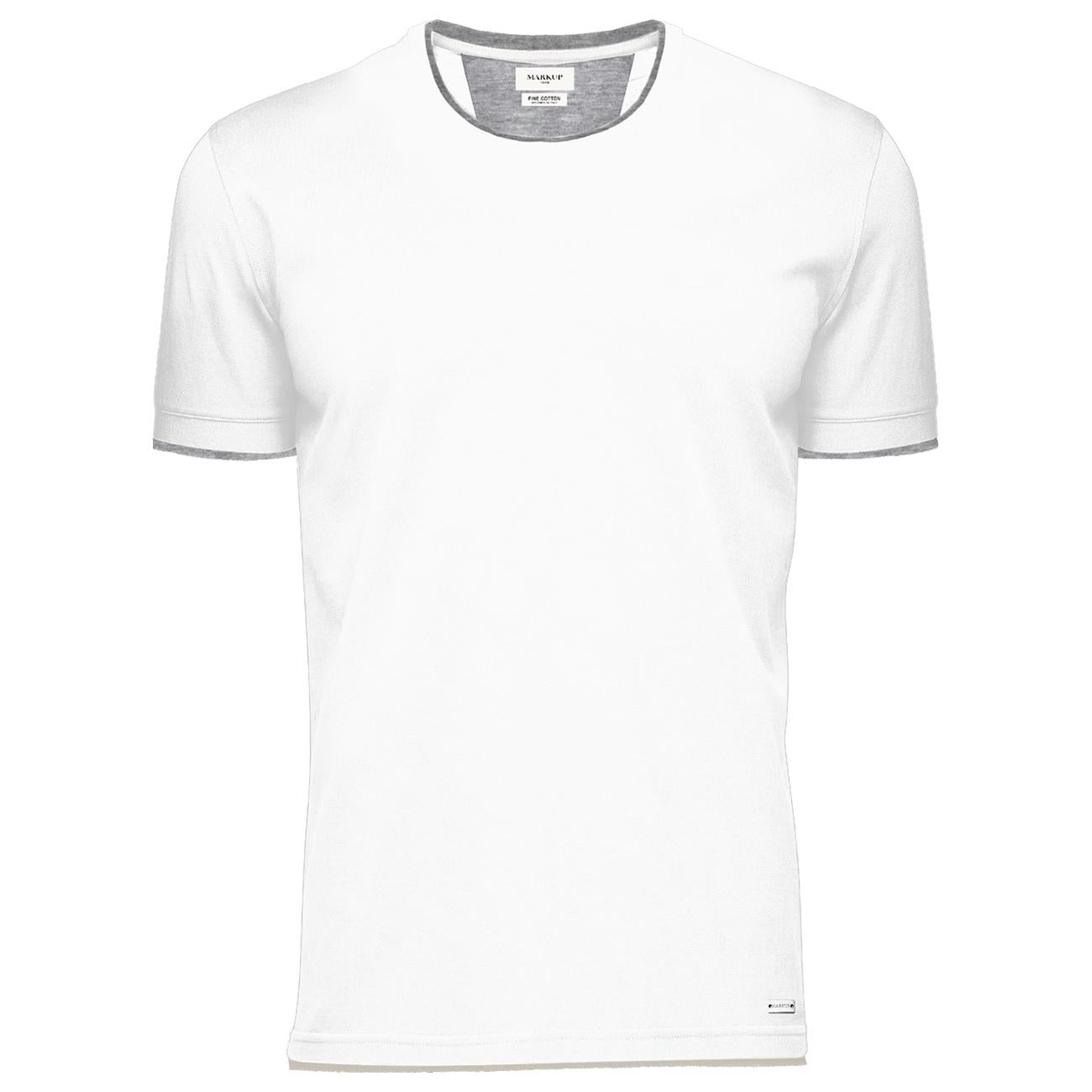 T-Shirt Jersey Con Contrasti MK891014 BIANCO MARKUP 