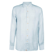 Camicia In Lino Collo Francese Uomo Azzurro Q66TNW UB1/AZZURRO TINTORIA MATTEI 954 
