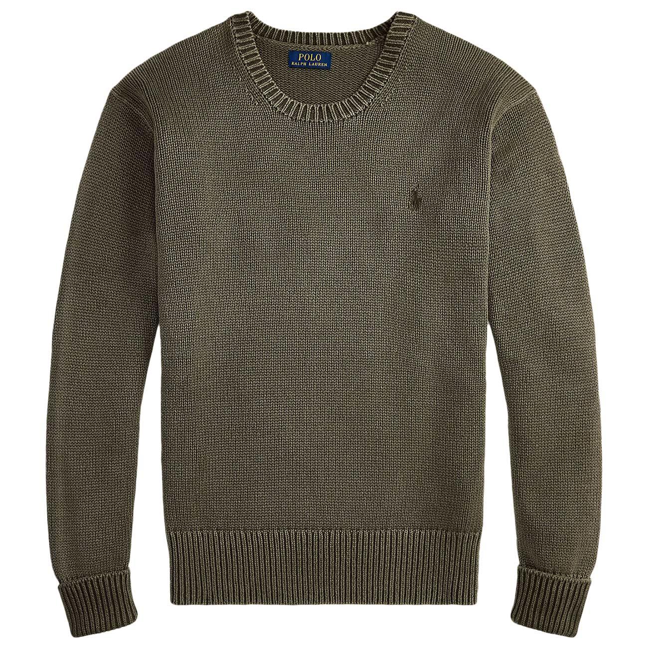 Maglione In Cotone Tinto In Capo 710981614 002 COMPANY OLIVE POLO RALPH LAUREN 
