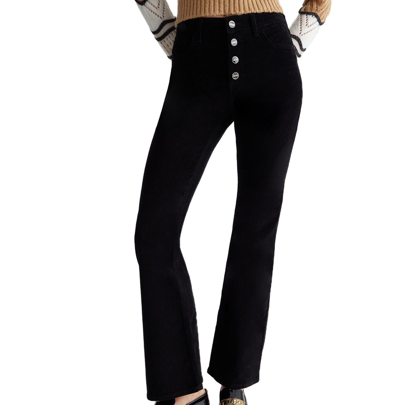 Pantalone Zampetta In Velluto Donna Nero MF3258T4416 22222 NERO LIU JO 