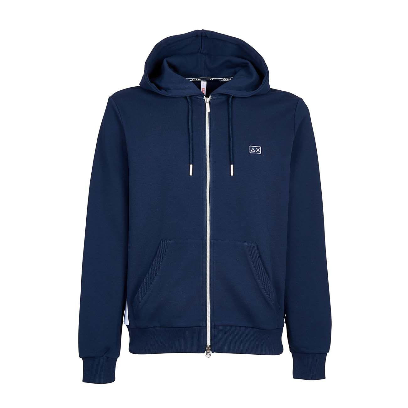 Felpa Heritage Con Cappuccio E Bande Laterali Uomo Blu F41110 07NAVY BLUE SUN68 