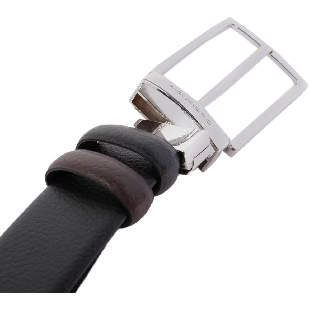 Cintura Reversibile Con Fibbia Ad Ardigilione Uomo Nero E Moro CU4209MO NERO E MORO PIQUADRO 