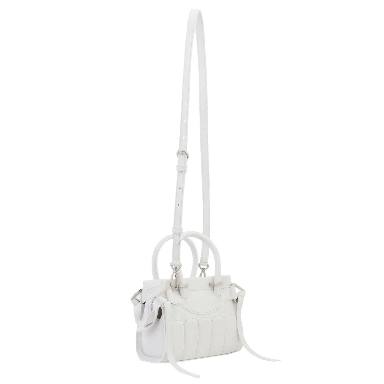 BORSA D. RODEO CUIR VACHETTE LISSE MINI CARRYALL LANCEL A12337O7TU O7 BLANC OPTIQUE LANCEL 