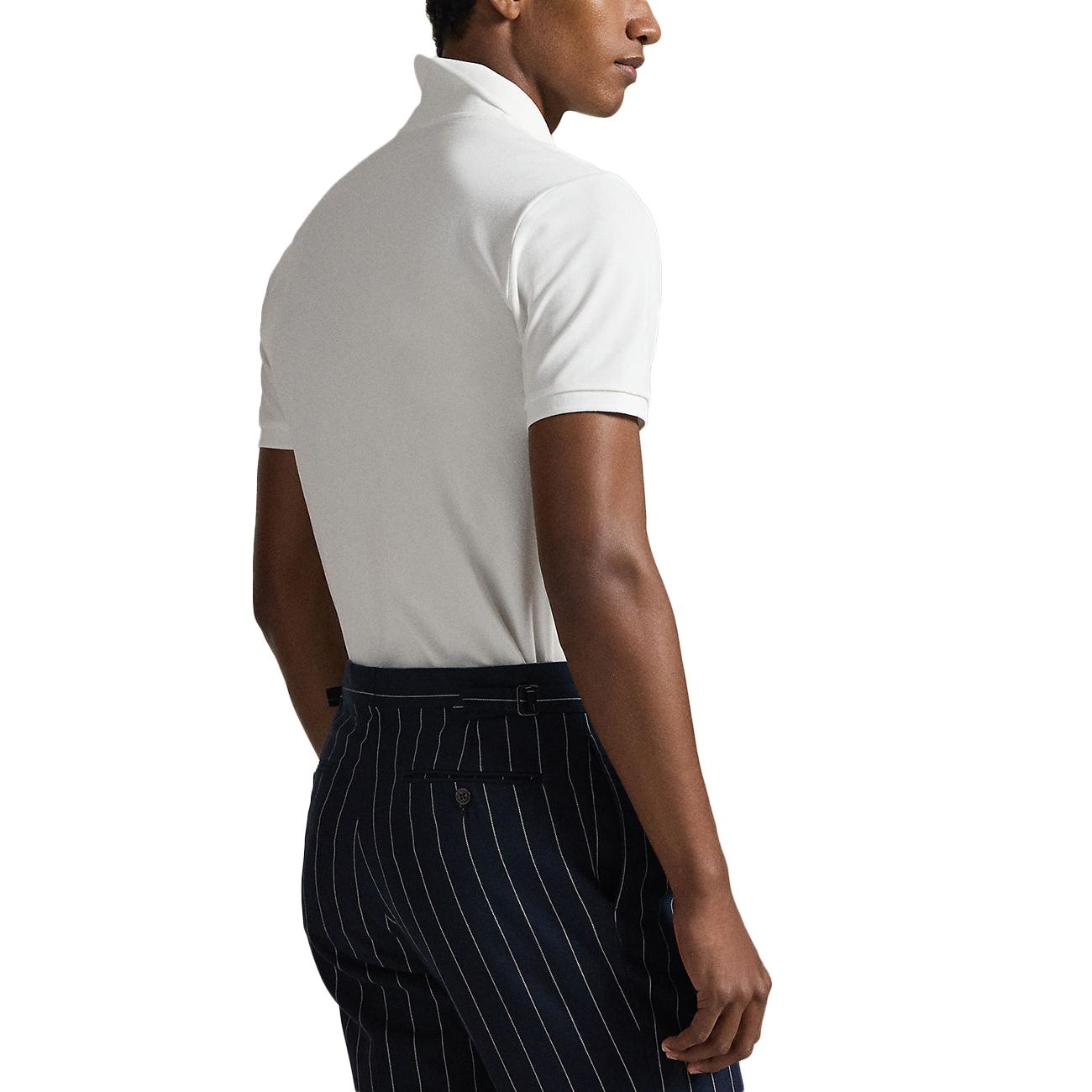 Polo In Rete Elasticizzata Slim Fit 710941439 002 WHITE POLO RALPH LAUREN 