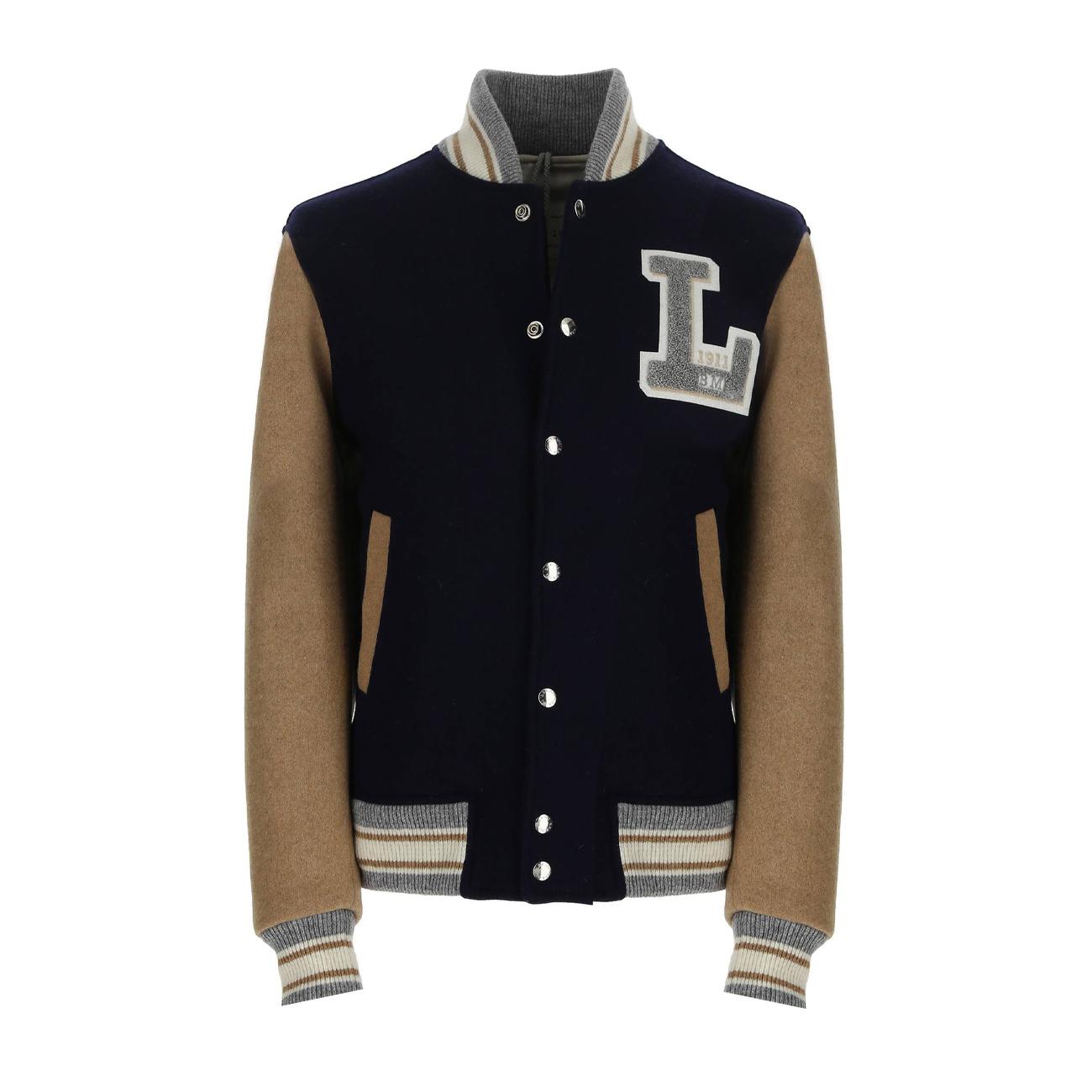 Bomber College In Jersey Uomo Blu/Cammello 9378_S_35703 5 BLU/CAMMELLO L.B.M.1911. 
