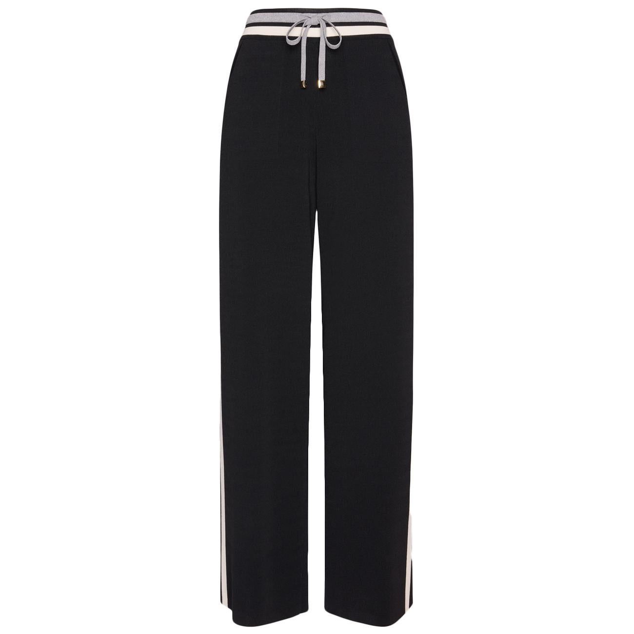 Pantaloni Palazzo Misto Viscosa P622Z000149N B3 NERO/JUTA/GRIGIO ELENA MIRO' 