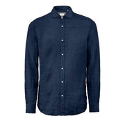 Camicia In Lino Uomo Blue MK13003 BLUE MARKUP 