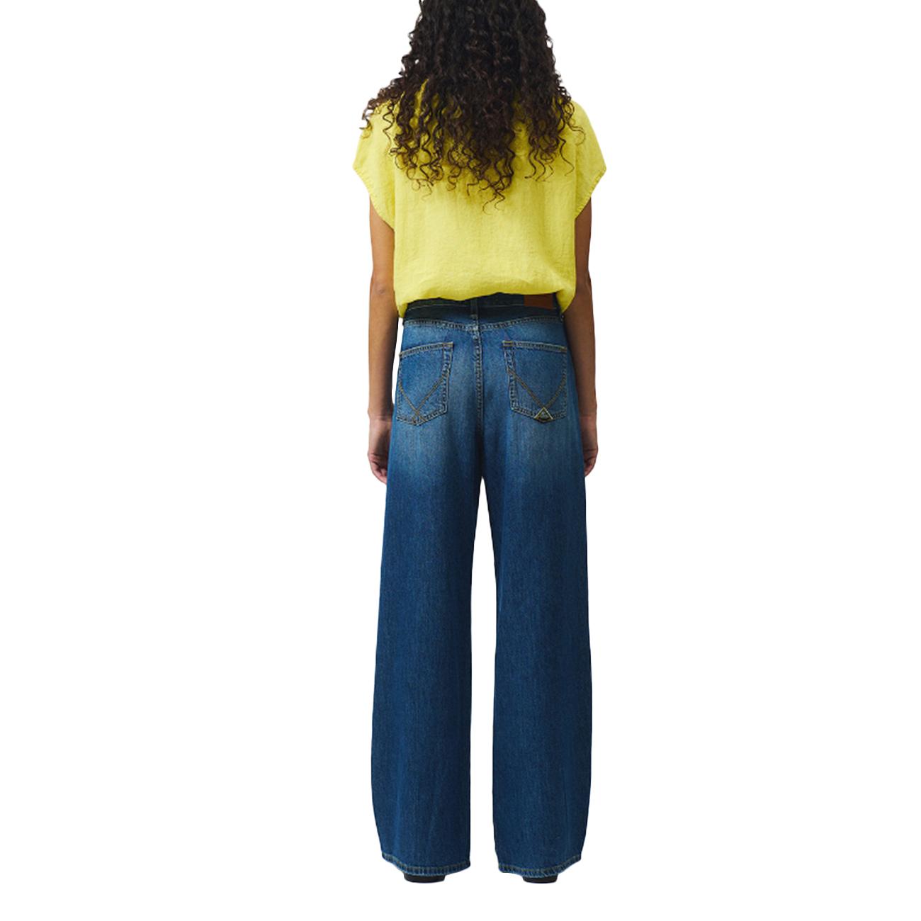 Jeans Super Wide Flower Power RND354D6822317 C0999 DENIM ROY ROGER'S 