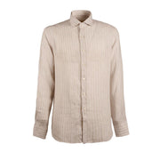 Camicia Rigata Uomo Beige Bianco BCWCUU RS1/BEIGE/B.CO GUGLIELMINOTTI 