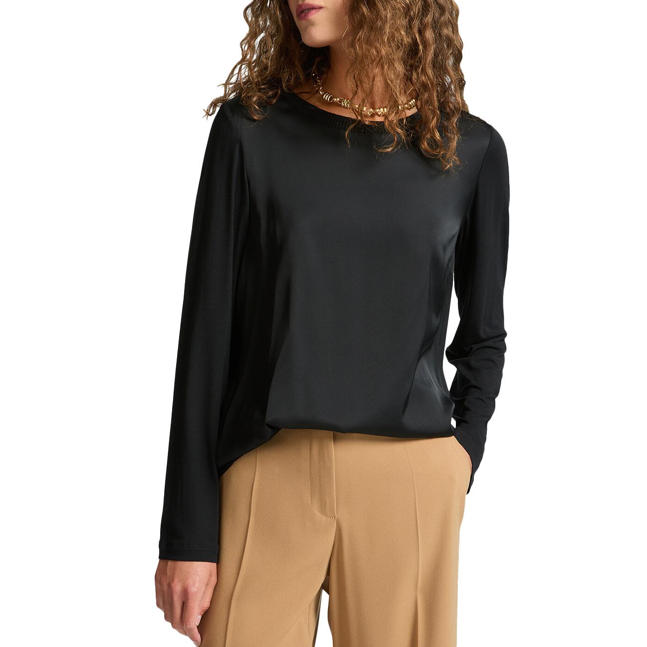 T-Shirt In Due Tessuti G126Z400493N 033 NERO ELENA MIRO' 