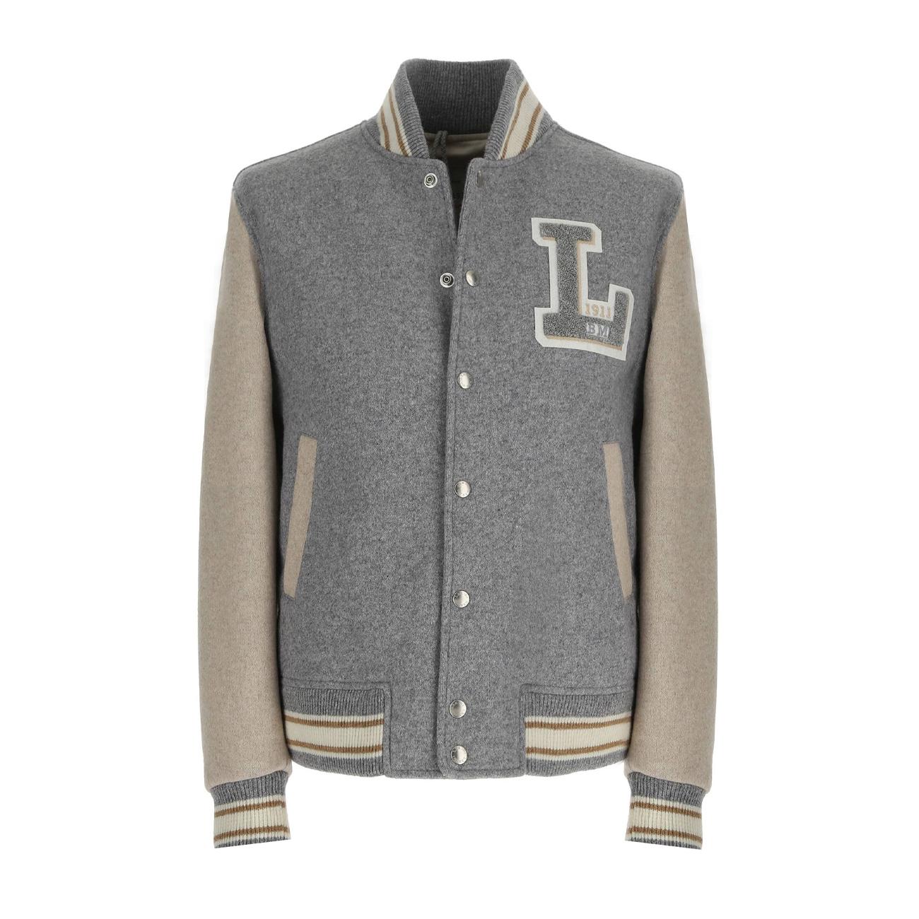 Bomber College In Jersey Uomo Grigio/Beige 9378_S_35703 1 GRIGIO/BEIGE L.B.M.1911. 