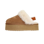 Ciabatte Platform Montone Con Elastico Donna Cammello 361 CAMEL KHARISMA 