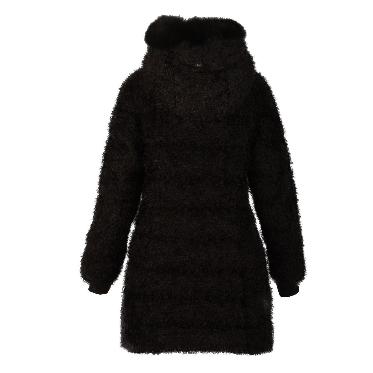 CAPPOTTO PIUMA C/FRANGETTE + CAPP. C/BORDO VOLPE HERNO PI0070G12260 9300 NERO HERNO 