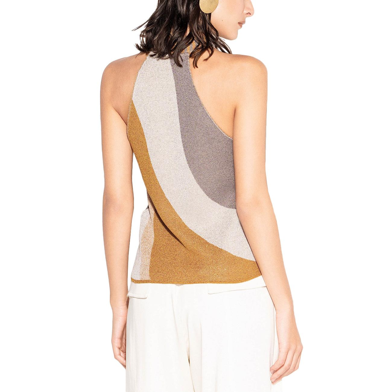 Canotta Con Motivo Grafico CNKD13014 MARRONE/GRIGIO AKEP 