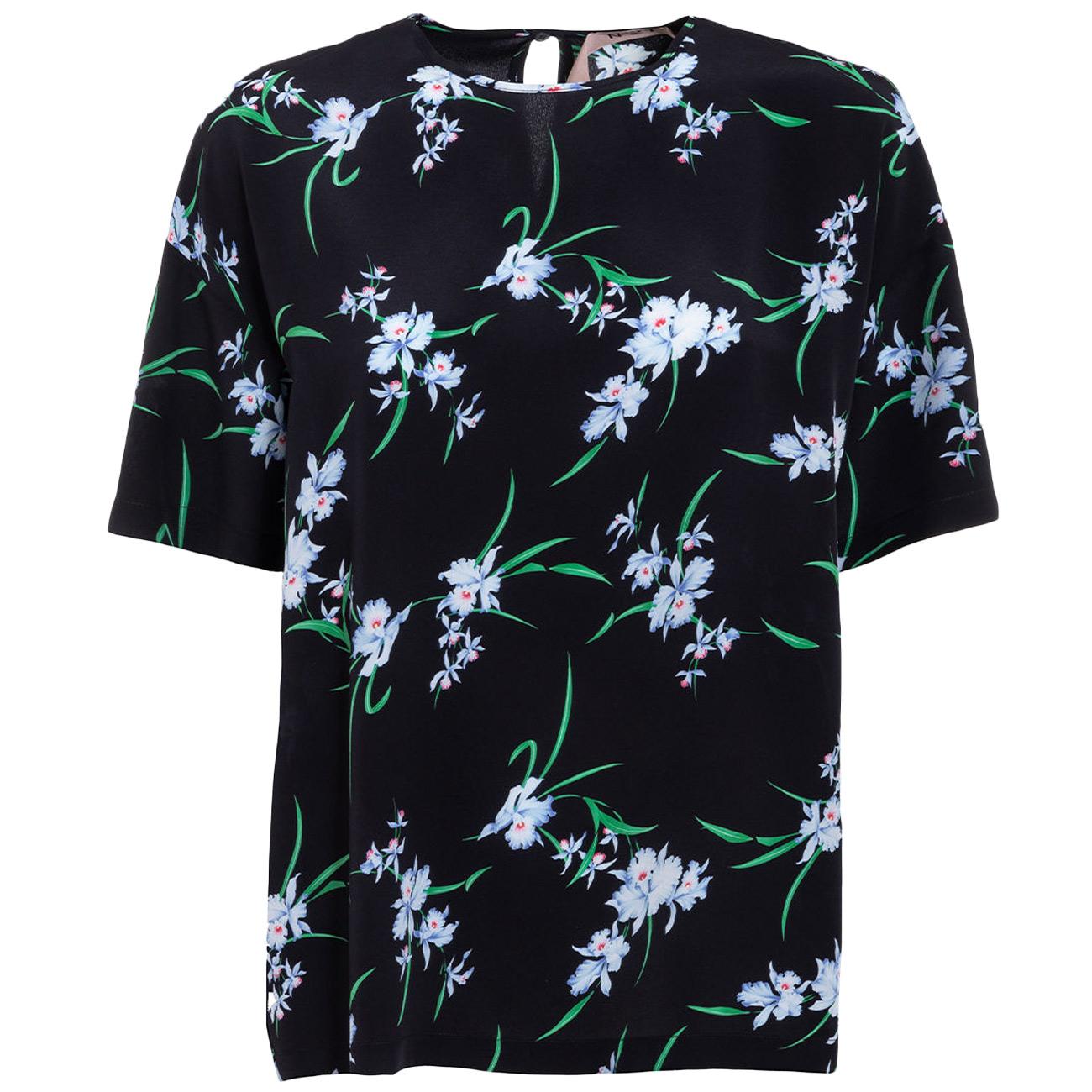 N°21 Blusa Fiorata In Seta N21/G131/5517 S9Y1NERO 