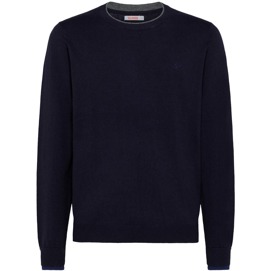 Pullover Girocollo Uomo Navy Blue K42105 07 NAVY BLUE SUN68 