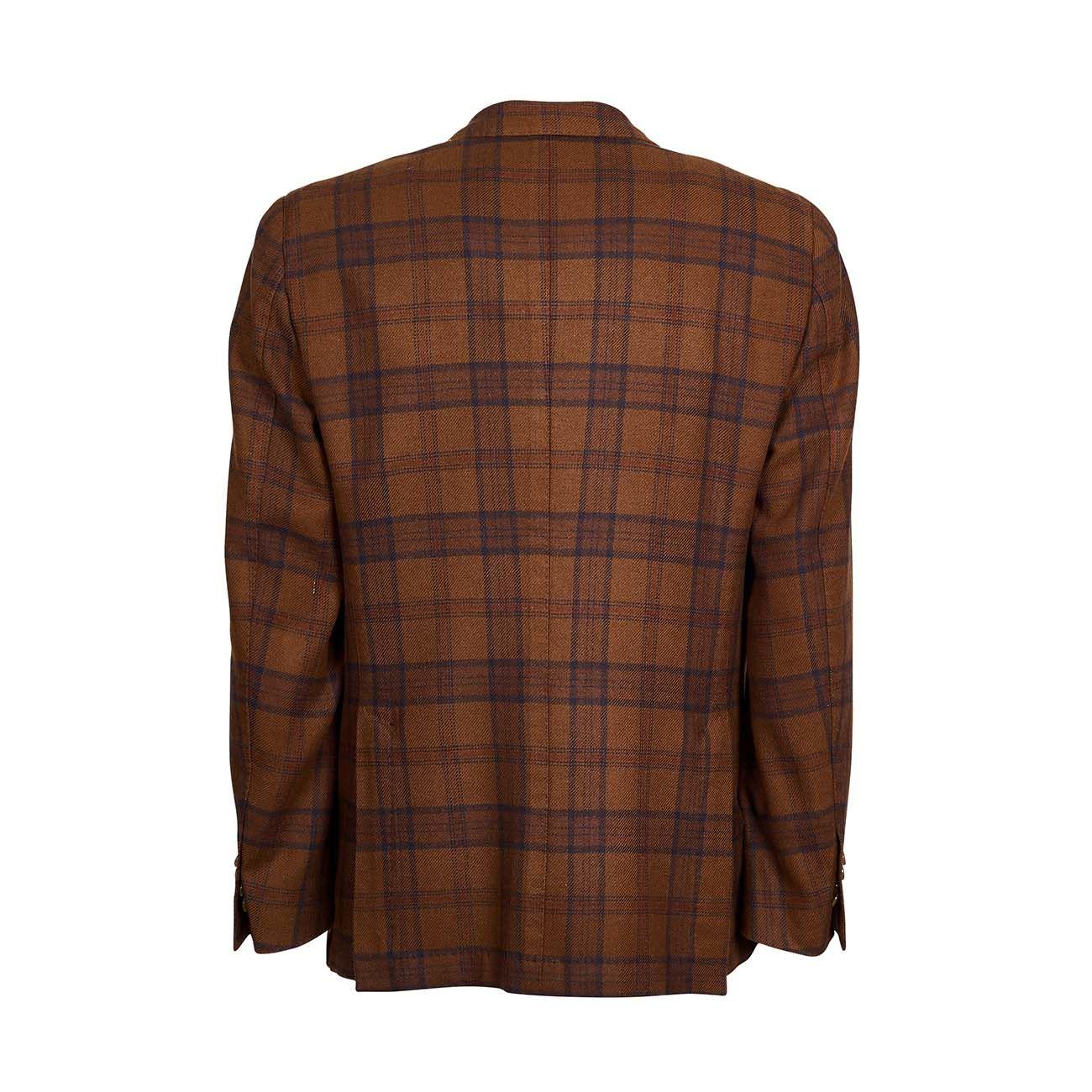 Giacca Scozzese Tartan A 2 Bottoni Uomo Cammello Blu SANTANIELLO/FLQ3081 54CCAMMELLO/BLU SANTANIELLO 