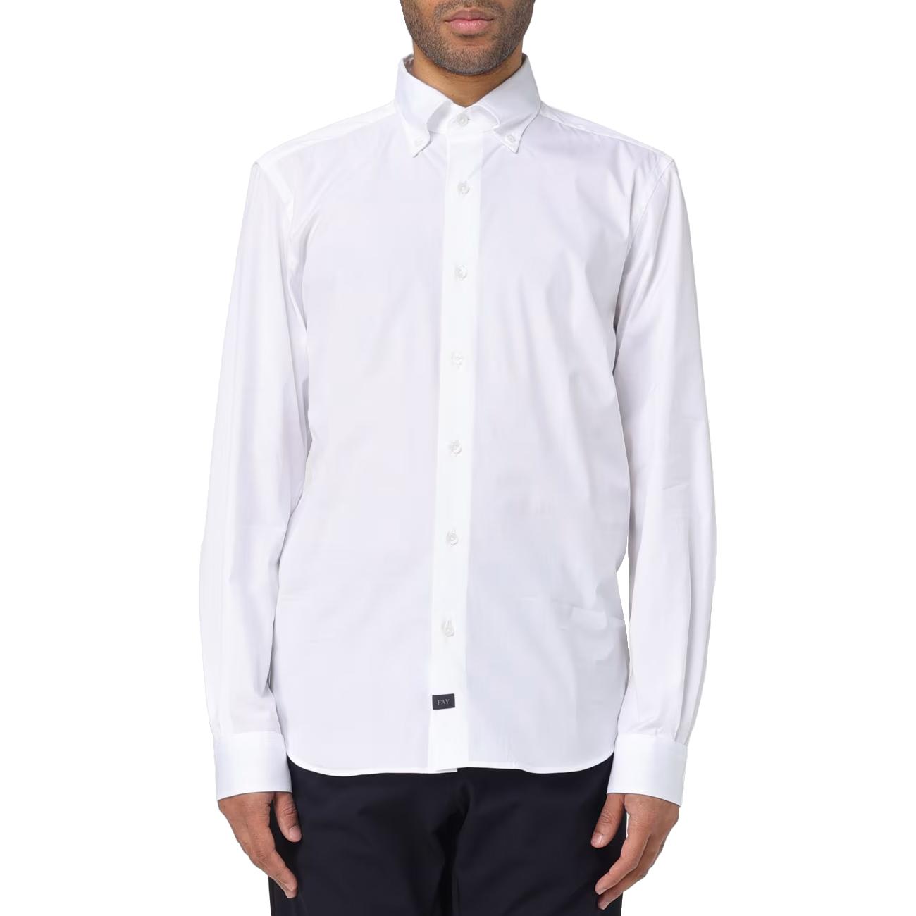 Camicia New Button Uomo Bianco NCMA148258SORMB001 BIANCO FAY 