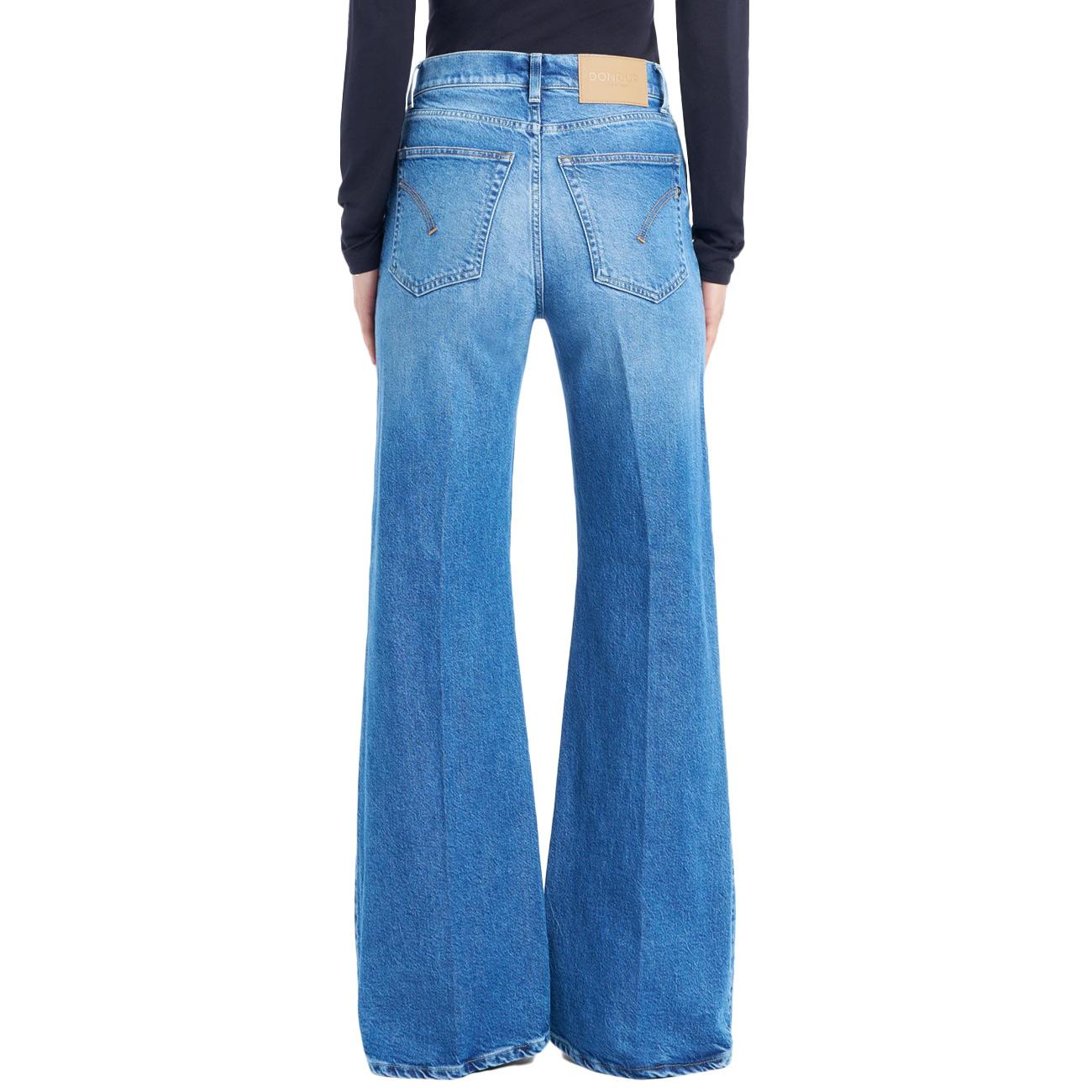 Jeans Amber Wide Leg In Denim Stretch Cotone E Lyocell DP619-DSE370D-LI7-DD-W25 800 DENIM DONDUP 